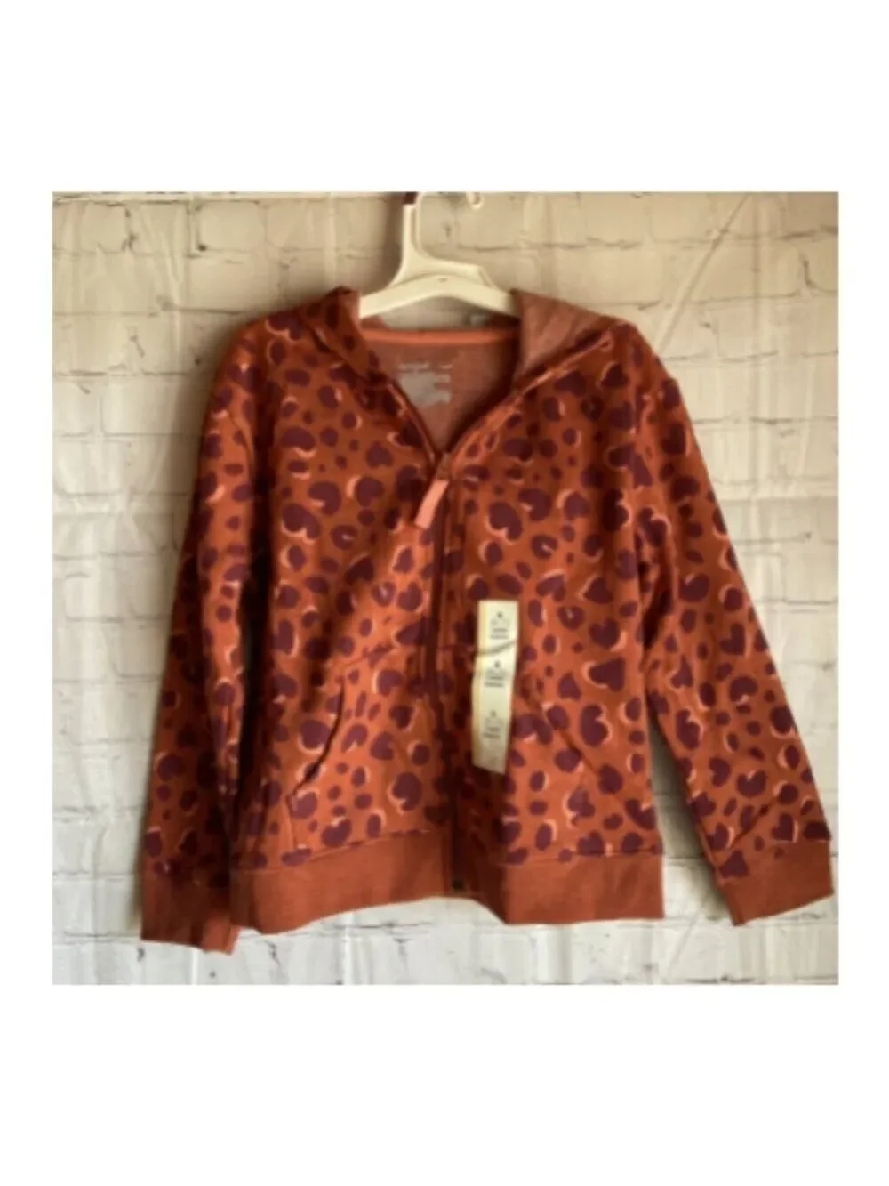 Cat and Jack  Leopard Print Zippered Hoodie Jacket